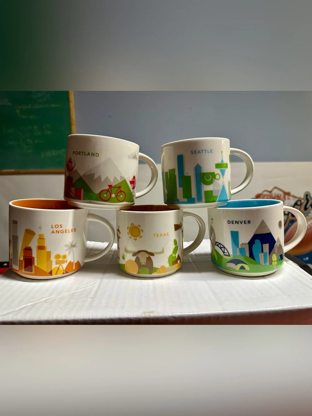 Starbucks You Are Here Collection Mugs Lot of 5
